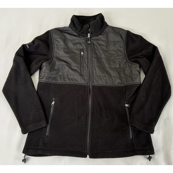 Mercedes-Benz Women's‎ Sz Large Fleece Jacket Pockets Black Full-zip - Picture 1 of 8